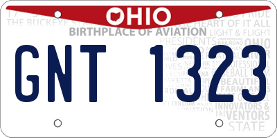 OH license plate GNT1323