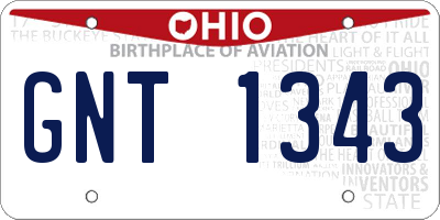 OH license plate GNT1343