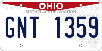 OH license plate GNT1359