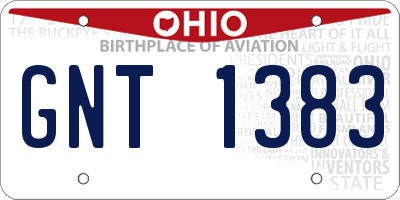 OH license plate GNT1383