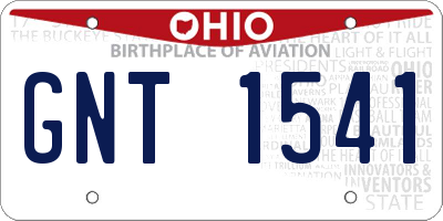 OH license plate GNT1541