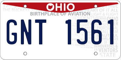 OH license plate GNT1561