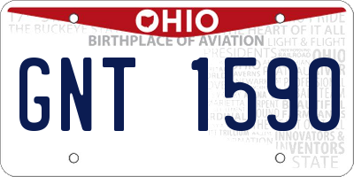 OH license plate GNT1590