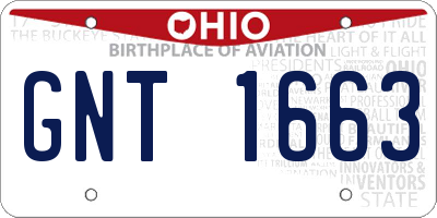 OH license plate GNT1663