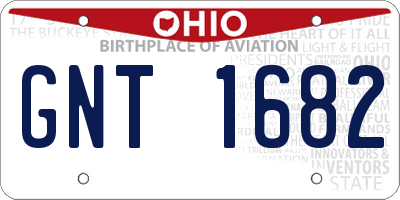 OH license plate GNT1682