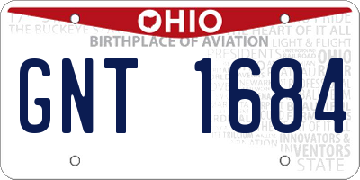 OH license plate GNT1684