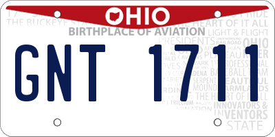 OH license plate GNT1711