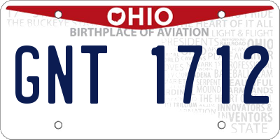 OH license plate GNT1712