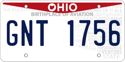 OH license plate GNT1756