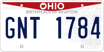 OH license plate GNT1784