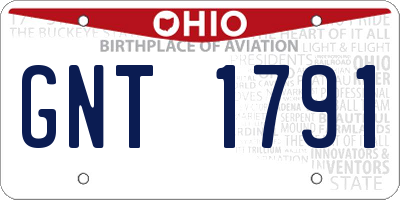 OH license plate GNT1791