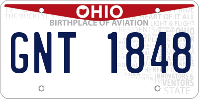 OH license plate GNT1848