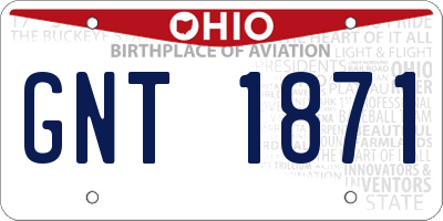 OH license plate GNT1871