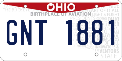 OH license plate GNT1881
