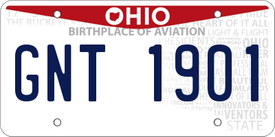 OH license plate GNT1901