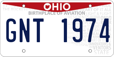 OH license plate GNT1974
