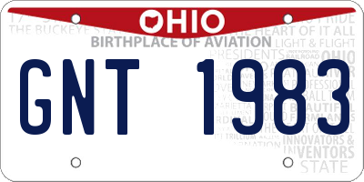 OH license plate GNT1983