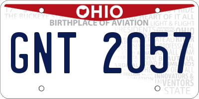 OH license plate GNT2057