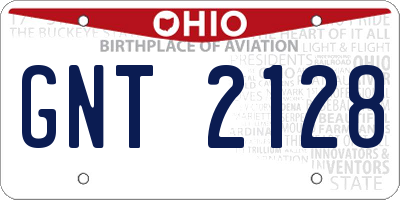 OH license plate GNT2128