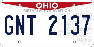 OH license plate GNT2137