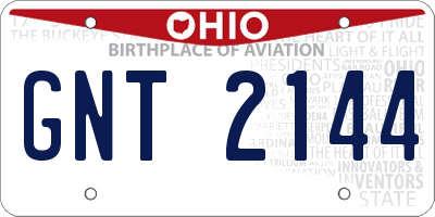 OH license plate GNT2144