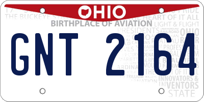 OH license plate GNT2164