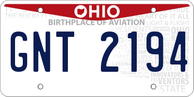 OH license plate GNT2194