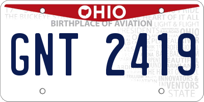 OH license plate GNT2419