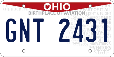 OH license plate GNT2431