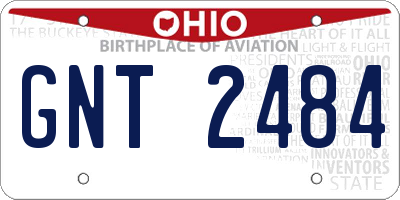 OH license plate GNT2484