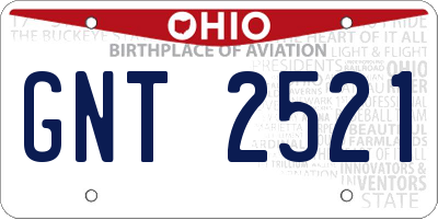 OH license plate GNT2521