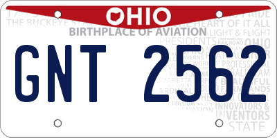 OH license plate GNT2562