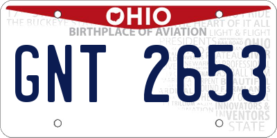 OH license plate GNT2653