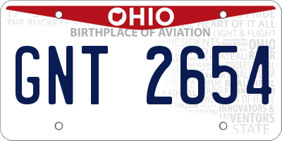 OH license plate GNT2654