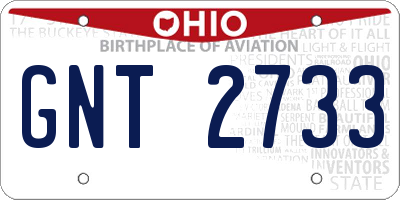 OH license plate GNT2733