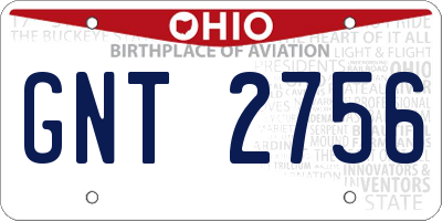 OH license plate GNT2756