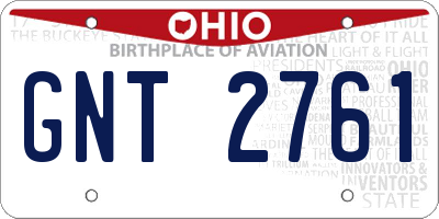 OH license plate GNT2761