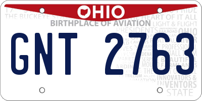 OH license plate GNT2763