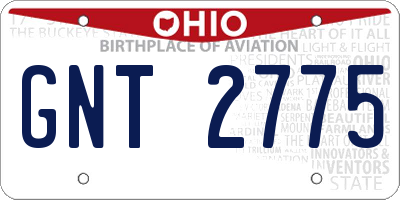 OH license plate GNT2775