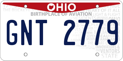 OH license plate GNT2779
