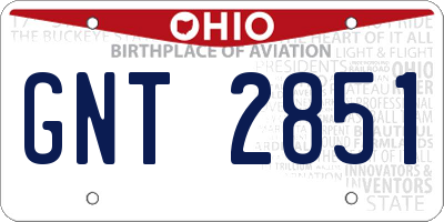 OH license plate GNT2851