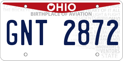 OH license plate GNT2872