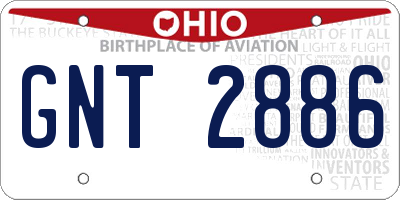 OH license plate GNT2886