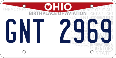 OH license plate GNT2969