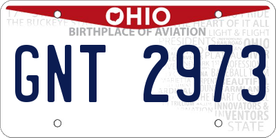 OH license plate GNT2973