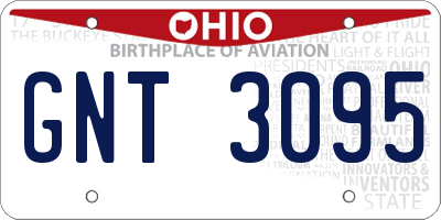 OH license plate GNT3095