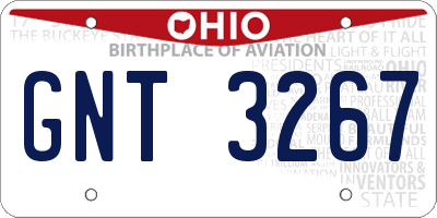 OH license plate GNT3267