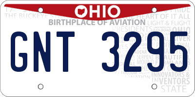 OH license plate GNT3295