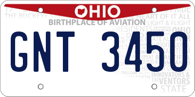 OH license plate GNT3450