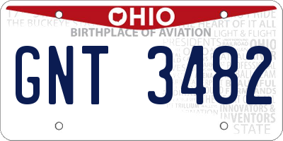 OH license plate GNT3482